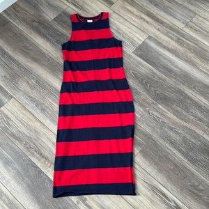 A New Day Blue and Red MIDI Dress, Side Split, XS